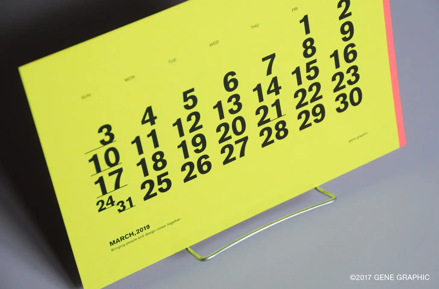無料素材 スタイリッシュモダンインテリアに合う横型カレンダー Class Design
