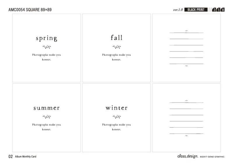 アルバムマンスリーカードAMC0054の季節のカード