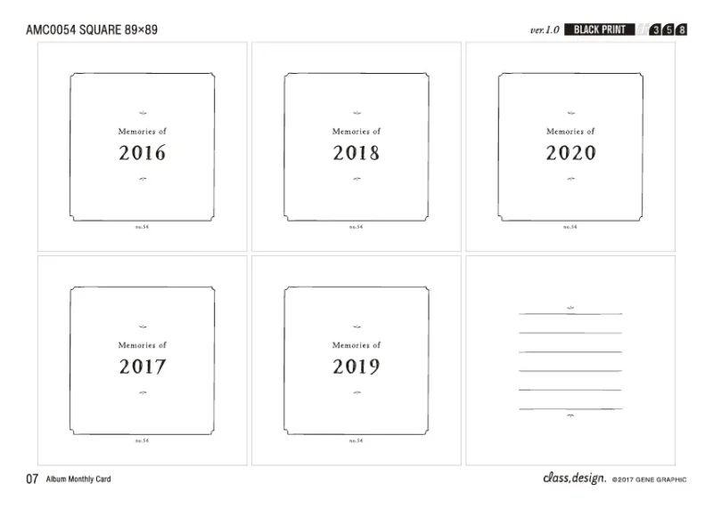アルバムマンスリーカードAMC0054の西暦のカード