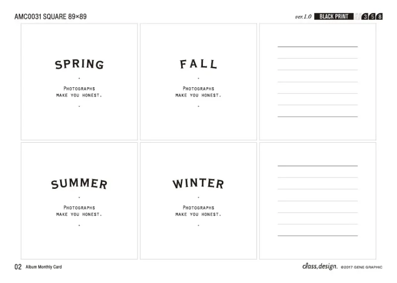 アルバムマンスリーカードAMC0031の季節のカード