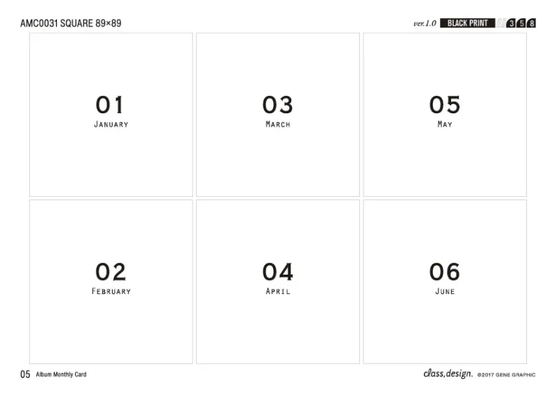 アルバムマンスリーカードAMC0031の月のカード